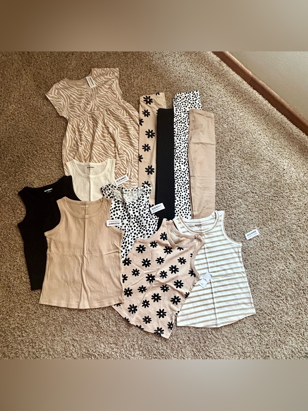 NWT ✨ Old Navy Neutral Girls Tank, Legging and Dress Set